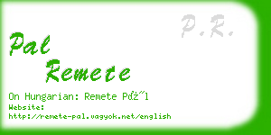 pal remete business card